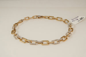 Matte Gold Diamond Link Bracelet