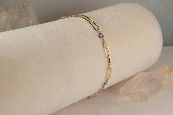 Yellow Gold Diamond Link Bracelet