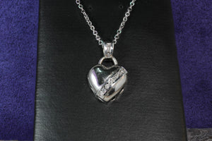 Sale! White Gold Heart Pendant with Diamond Accents