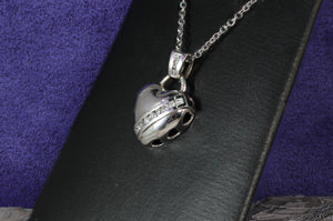 Sale! White Gold Heart Pendant with Diamond Accents