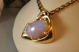 Statement Opal and Diamond Pendant