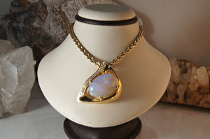 Statement Opal and Diamond Pendant