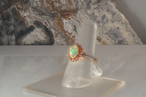 Ethiopian Opal and Diamond Ring