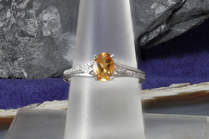 Citrine and Diamond Ring