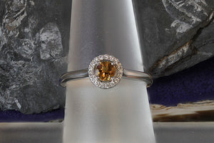 Citrine and Diamond Ring