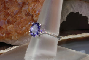 Oval Cut Tanzanite and Diamond Accent Ring