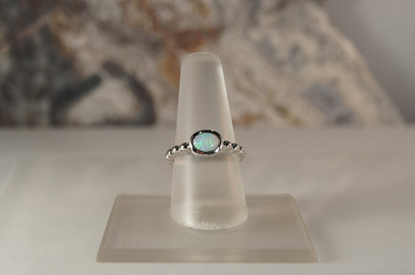 Bezel Set Beaded Opal Ring