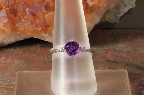 Amethyst and Diamond Ring