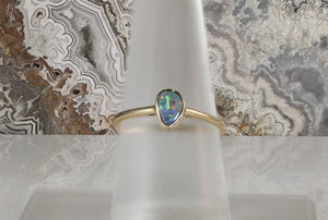 Dainty Bezel Set Opal Ring