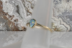 Dainty Bezel Set Opal Ring