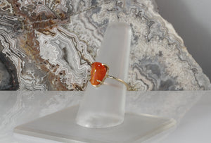 Fiery Handmade Mexican Fire Opal Ring