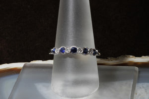 Alternating Sapphire and Diamond Stacker Ring