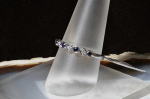 Alternating Sapphire and Diamond Stacker Ring