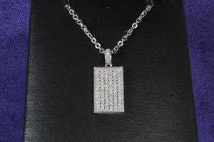 Sale! Rectangular Diamond Pave Pendant