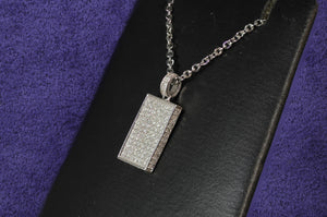 Sale! Rectangular Diamond Pave Pendant