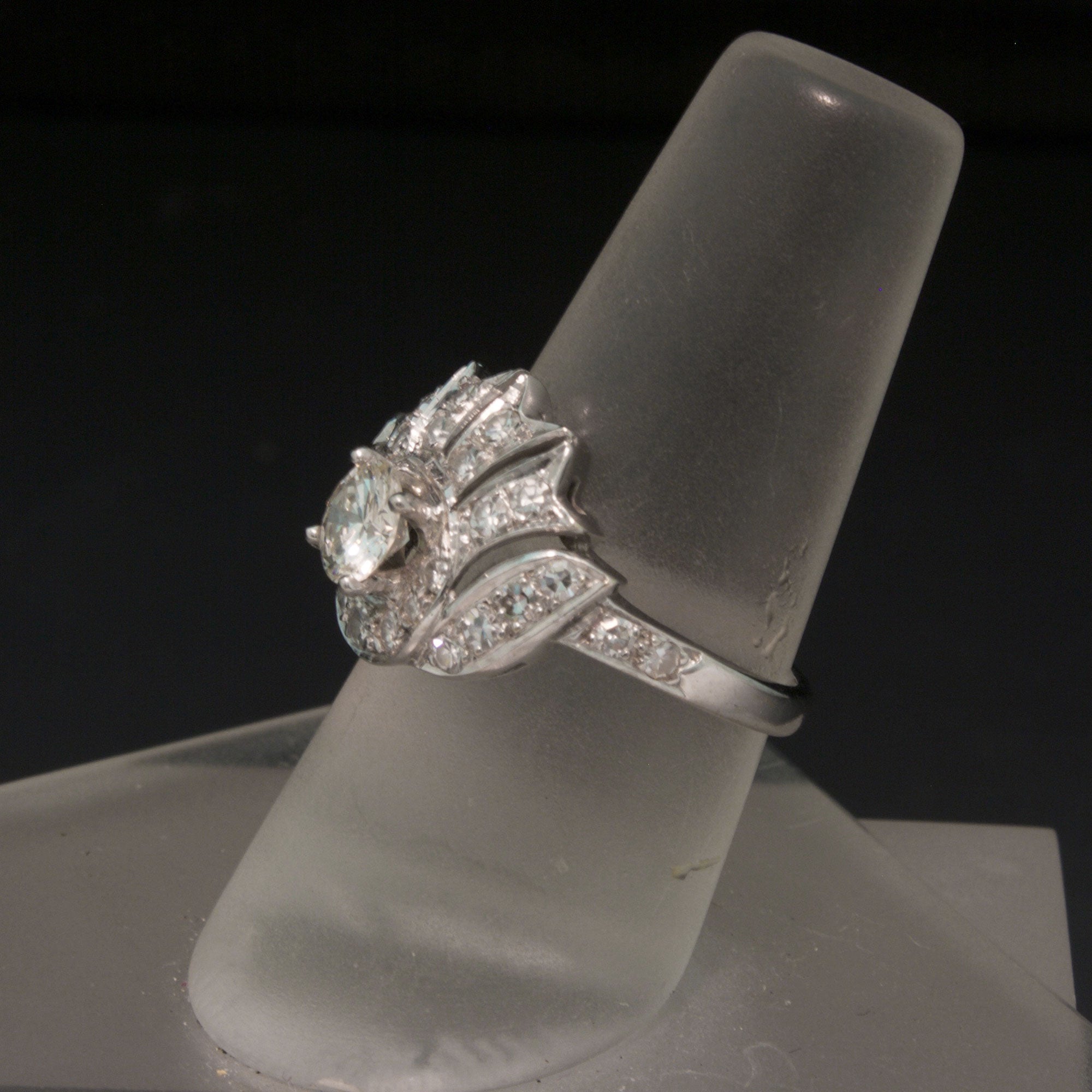 1930s Art Deco Diamonds Openwork Platinum Ring- Vintage jewelry- Bijouxbaume