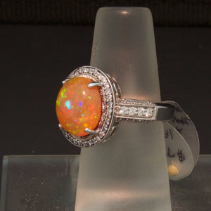 The Ultimate Mexican Fire Opal and Diamond Ring